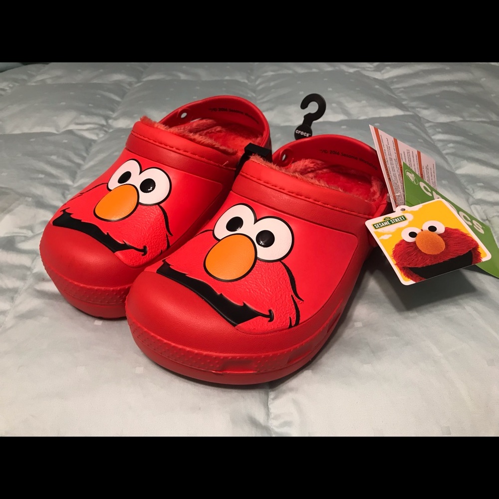 Crocs Elmo Fur Lined Clogs Size 1 NWT Unisex